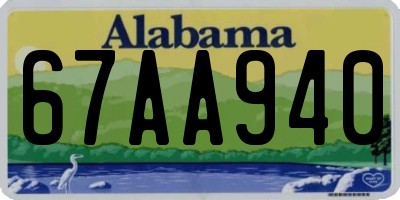 AL license plate 67AA940