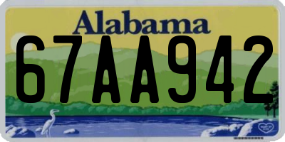 AL license plate 67AA942