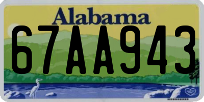 AL license plate 67AA943