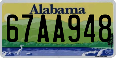 AL license plate 67AA948
