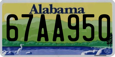 AL license plate 67AA950