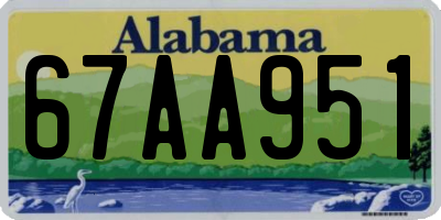 AL license plate 67AA951
