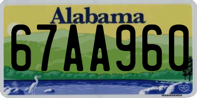 AL license plate 67AA960