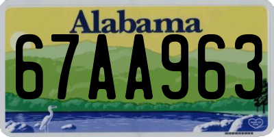 AL license plate 67AA963