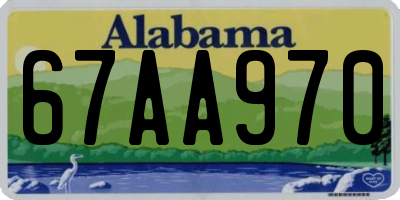 AL license plate 67AA970