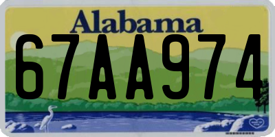 AL license plate 67AA974