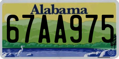 AL license plate 67AA975