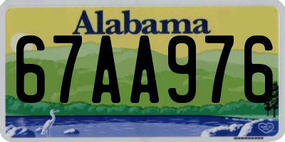 AL license plate 67AA976