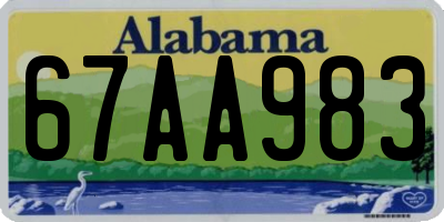 AL license plate 67AA983