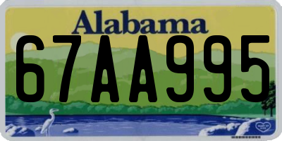 AL license plate 67AA995