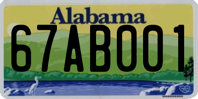 AL license plate 67AB001