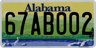 AL license plate 67AB002