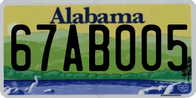 AL license plate 67AB005