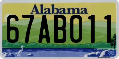 AL license plate 67AB011