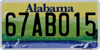 AL license plate 67AB015