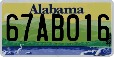 AL license plate 67AB016