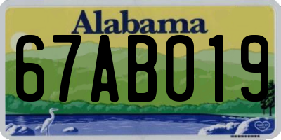 AL license plate 67AB019
