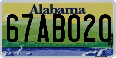 AL license plate 67AB020