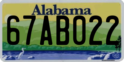 AL license plate 67AB022