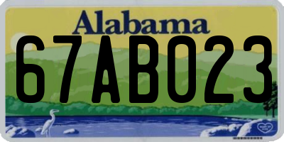 AL license plate 67AB023