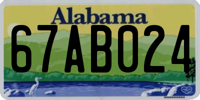 AL license plate 67AB024