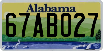 AL license plate 67AB027