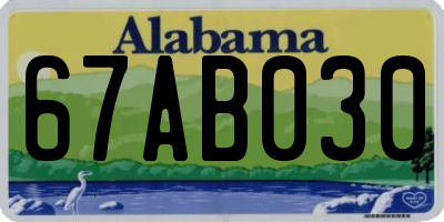 AL license plate 67AB030