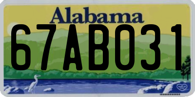 AL license plate 67AB031