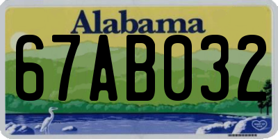 AL license plate 67AB032