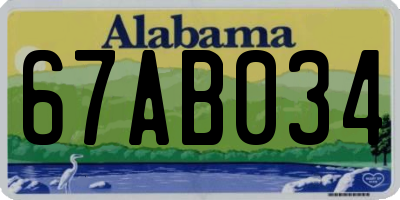 AL license plate 67AB034