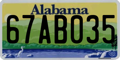 AL license plate 67AB035
