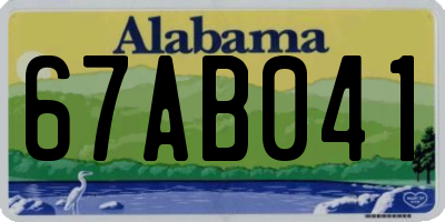 AL license plate 67AB041