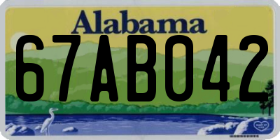 AL license plate 67AB042