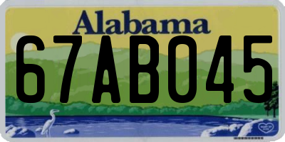 AL license plate 67AB045