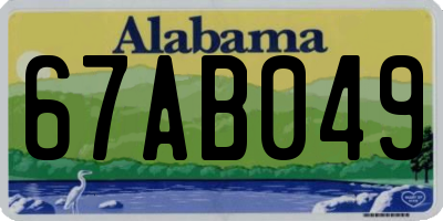 AL license plate 67AB049