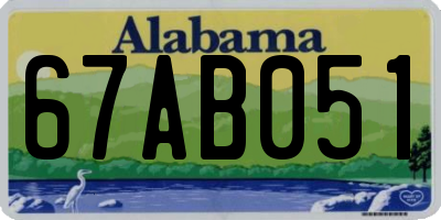 AL license plate 67AB051