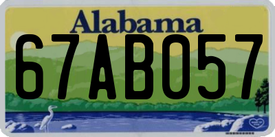 AL license plate 67AB057