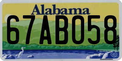 AL license plate 67AB058