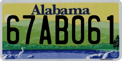 AL license plate 67AB061