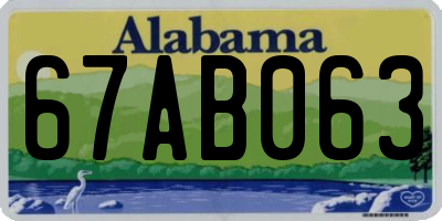 AL license plate 67AB063