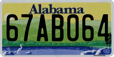 AL license plate 67AB064