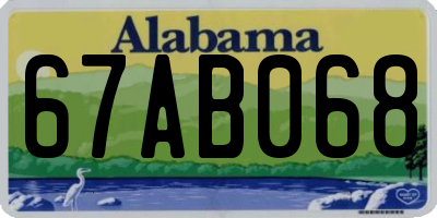 AL license plate 67AB068