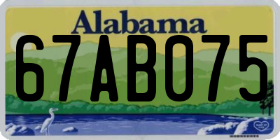 AL license plate 67AB075