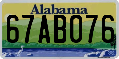 AL license plate 67AB076