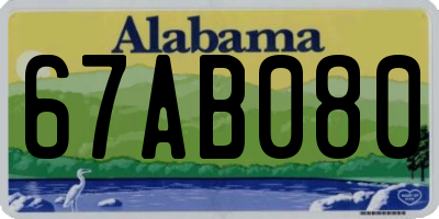 AL license plate 67AB080