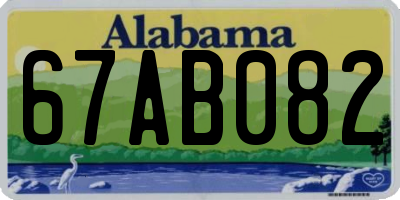 AL license plate 67AB082