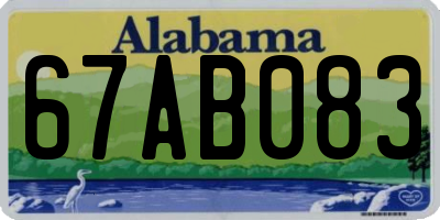 AL license plate 67AB083