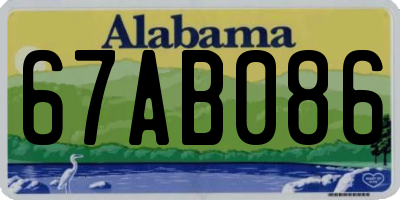 AL license plate 67AB086