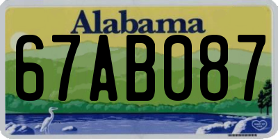 AL license plate 67AB087