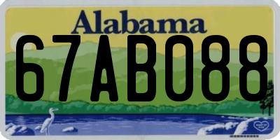 AL license plate 67AB088
